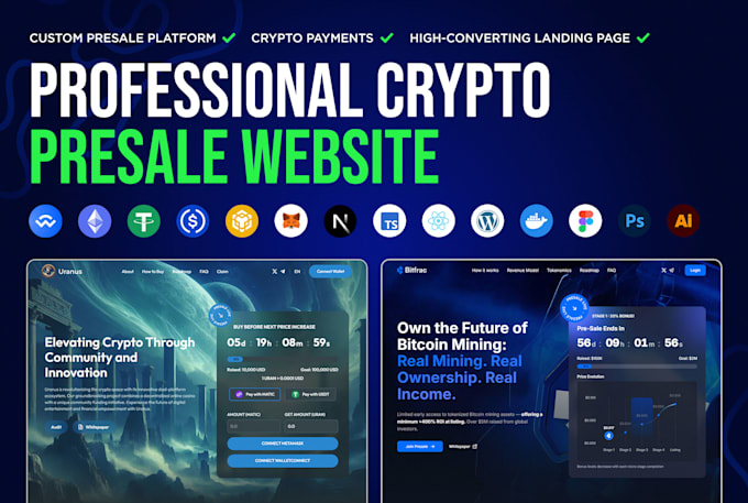 build a crypto presale website for token and ico launch