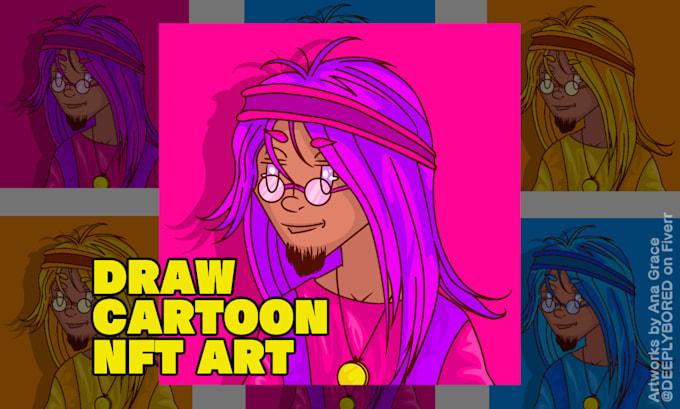 draw cartoon art for nft collection