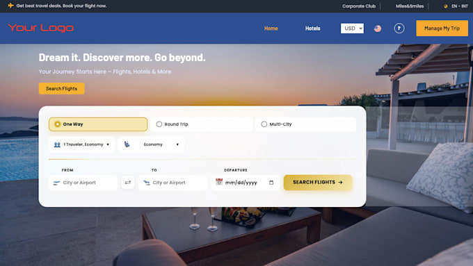 create white label flight booking website