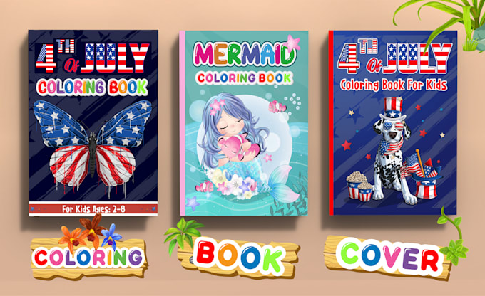 design 4th july  coloring book KDP low content book