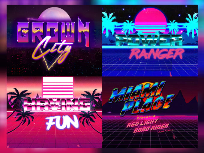 Do 80s retro logo designs with 3d neon light sign effect by Retro_pro ...