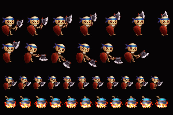 make spine animation for 2d character, item for your game