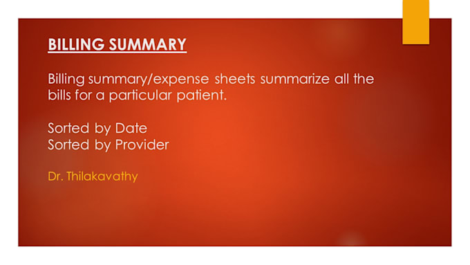 do billing summary and medical expenses