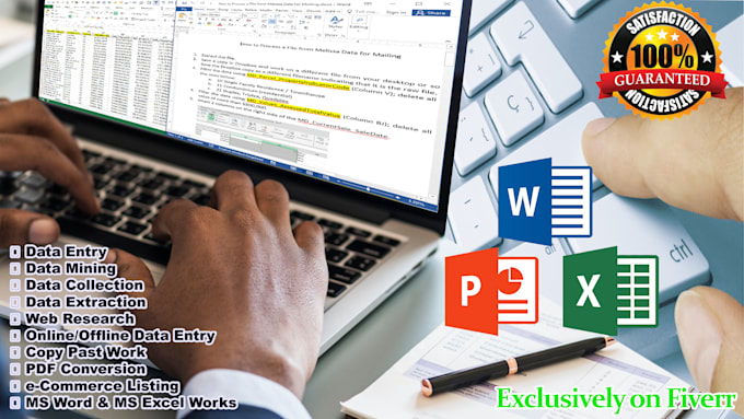 do excel data entry, copy paste, typing, pdf data entry