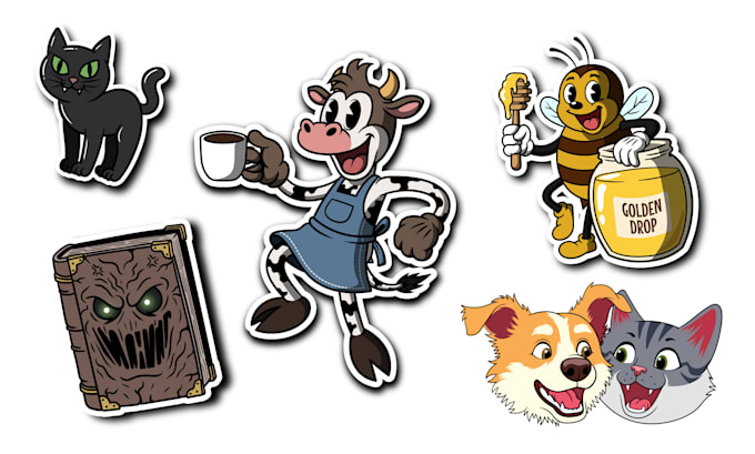 create a retro 1930s rubberhose style character