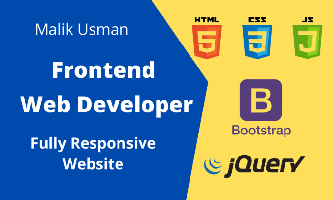 Be your front end web developer using html css bootstrap js by ...