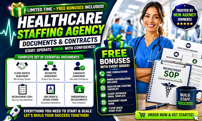 do complete staffing agency documents, contracts, and policies