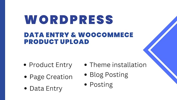 do wordpress data entry and woocommerce product upload