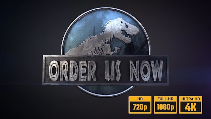 edit your name or logo in jurassic park style intro 4k