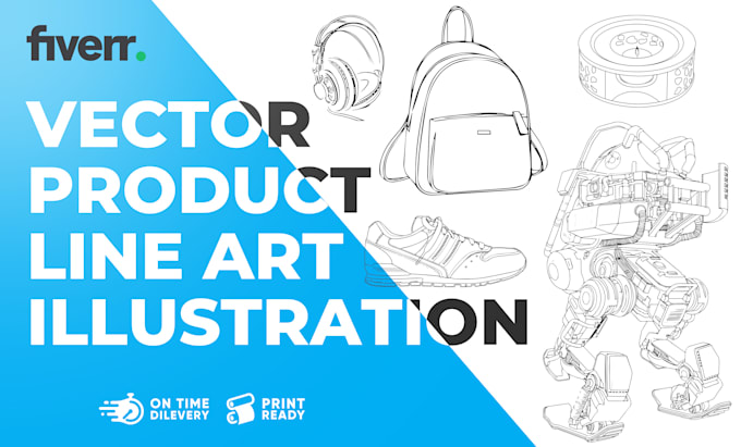 design detailed vector line art illustrations for products and packaging