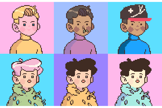 make portrait pixel art,  game assets, tileset, landscape art