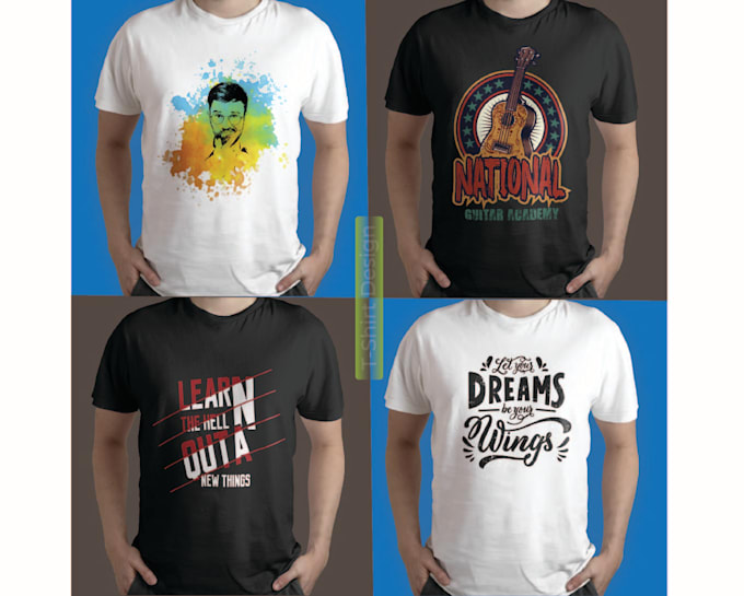 do custom typography and bulk t shirt design
