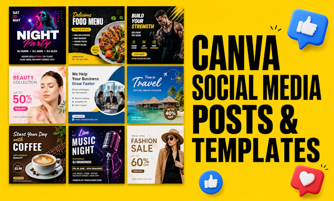 design custom social media posts and canva templates