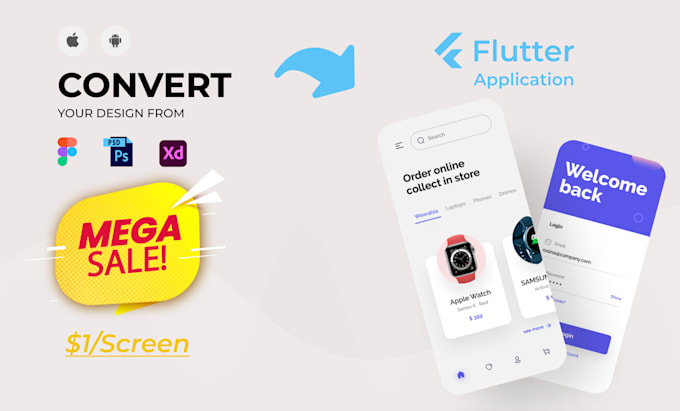 Convert any ui design to a professional flutter app by Abdellah674 | Fiverr
