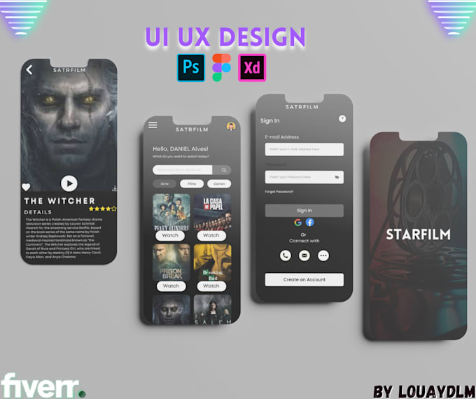 Design unique mobile ui ux for android ios by Louaydlm | Fiverr