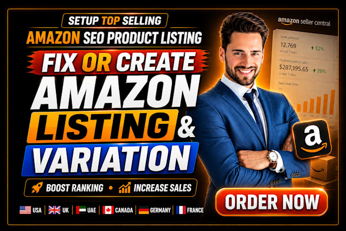 do amazon listing creation, setup variation, amazon fba fbm SEO product listings