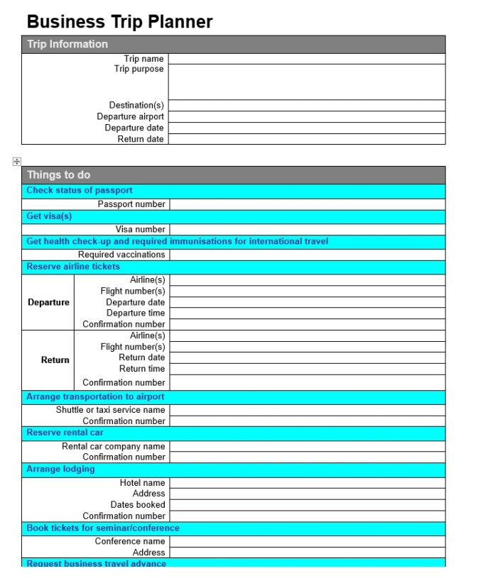 Business Travel Proposal Template