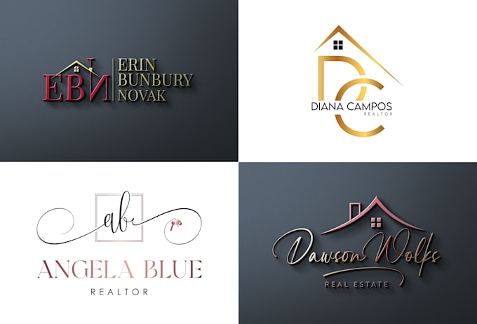 do real estate, realtor, and home logo design with a branding kit