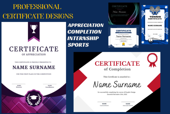 Do a professional certificate design by Emanfraz Fiverr
