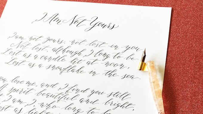 write your love letter in calligraphy