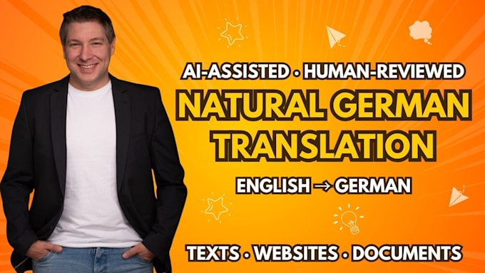 translate english to german with human editing