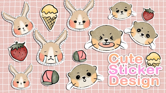 create cute and chibi animals for stickers, character design