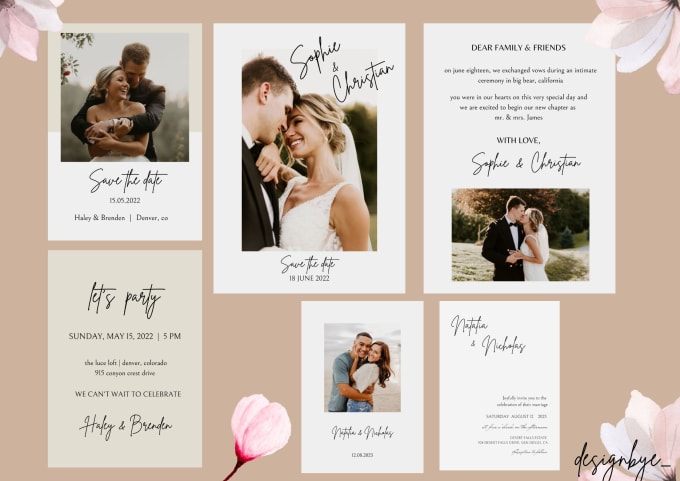 Design minimalist wedding invitation card and any event invitation card