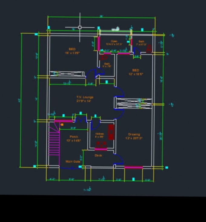 Draw 2d autocad floor plan by Khawajakhalil65 | Fiverr