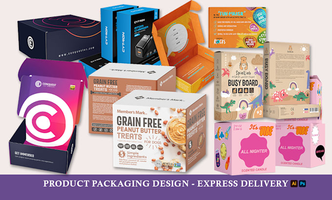 creative box design, food packaging design, mailer box design, dieline design