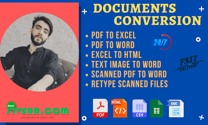 convert PDF to word, excel, html, csv or image to text
