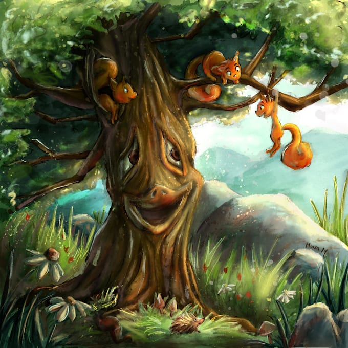 draw a children story book illustration