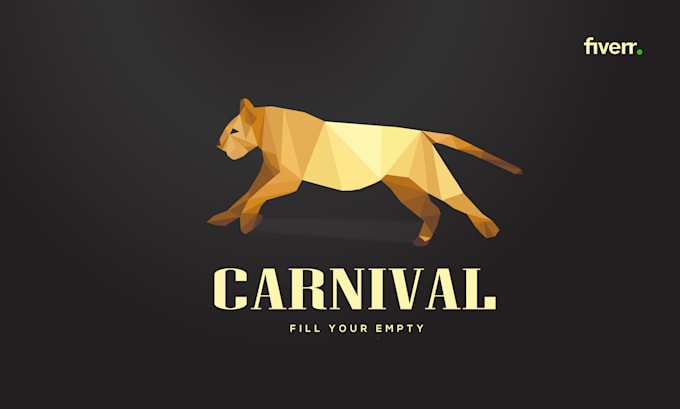 create stunning origami or geometric polygonal logo with full branding