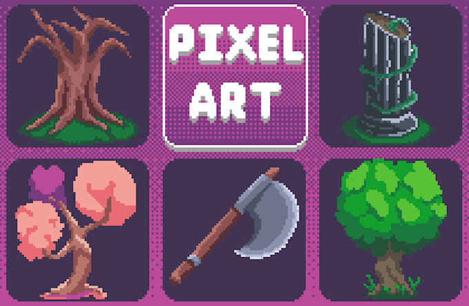 create pixel art game assets and tilesets for 2d games