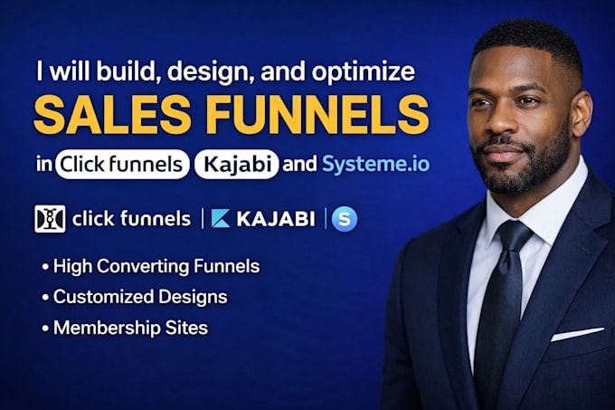 build, design,and optimize sales funnels in clickfunnels, and systeme io
