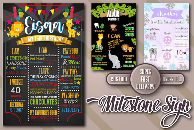 create a baby announcement or milestone sign for birthdays