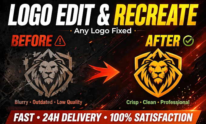 edit, recreate, resize or recolor your logo