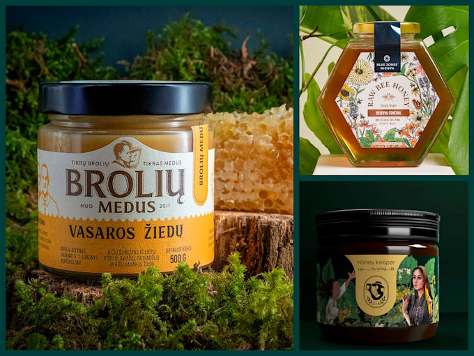 design a clean and modern label for honey