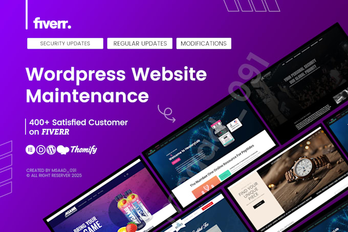 do wordpress website maintenance and support to secure and uptodate site