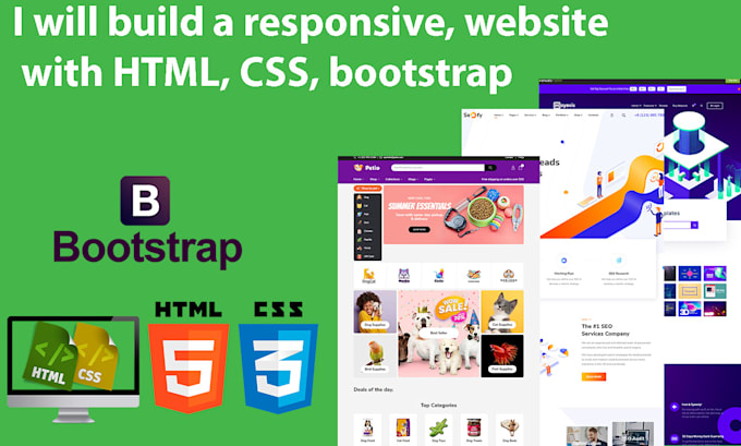 Build a responsive, website with html, css, bootstrap by Ahaosanahad ...