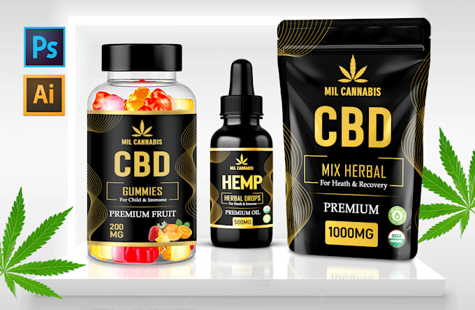modern label cbd and hemp packaging design