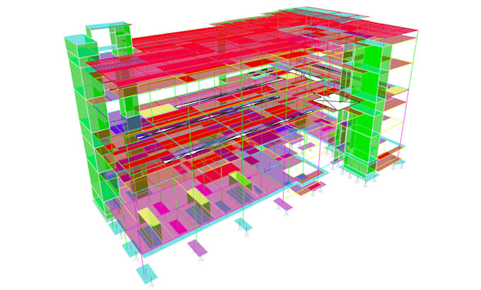 provide detailed structural design and analysis using etabs, staadpro, safe