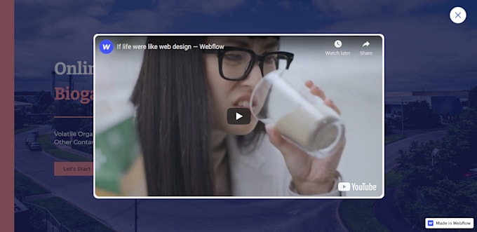 create a high end webflow landing page for marketing and PPC