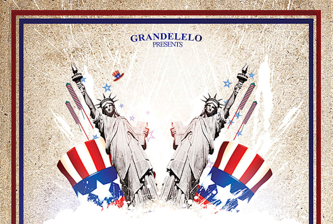 share a 4th of July Party Flyer PSD