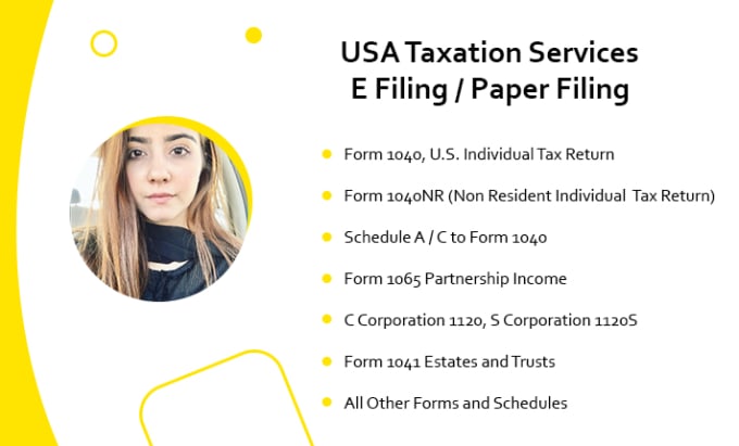 Hire a freelancer to prepare and e file USA tax returns for personal, llc and corporate