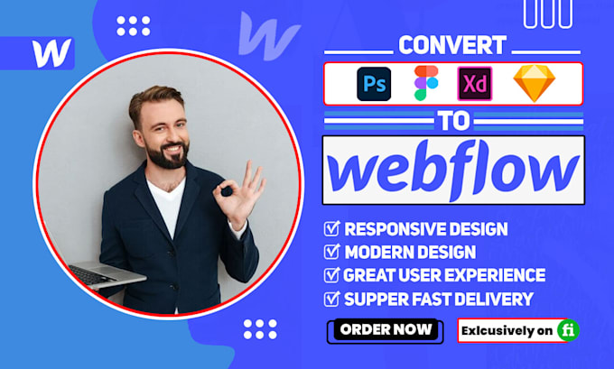 convert figma to webflow or xd to webflow website