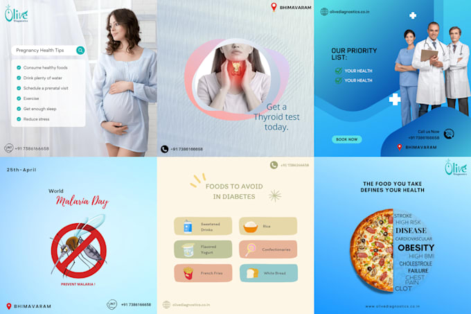 design medical clinic social media posts and flyers
