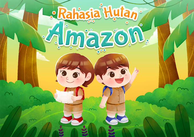 illustrate your children book with charming scenes and a custom book cover