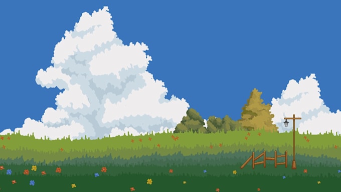 make parallax pixel art background or scene for you