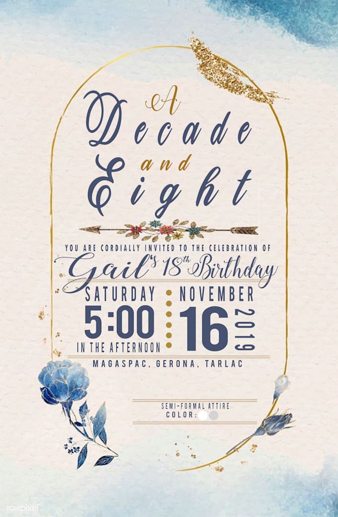 Make a simple invitation using adobe photosop by Brixbermudez Fiverr