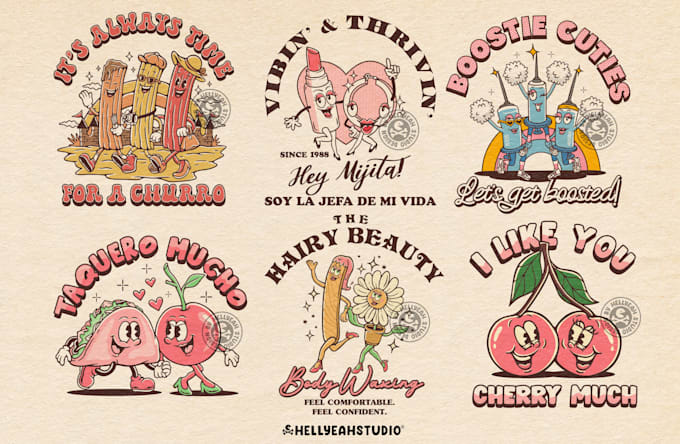 create vintage cute cartoon character design